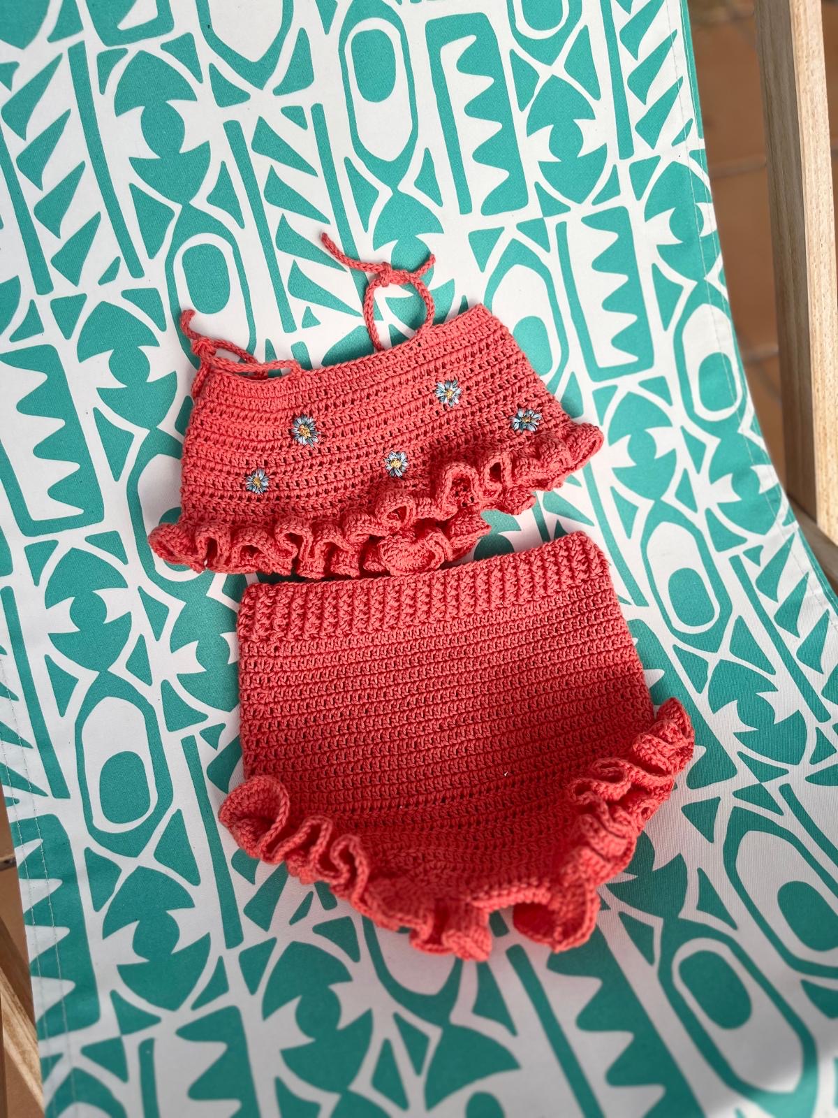 Conjunto de dos piezas coral
