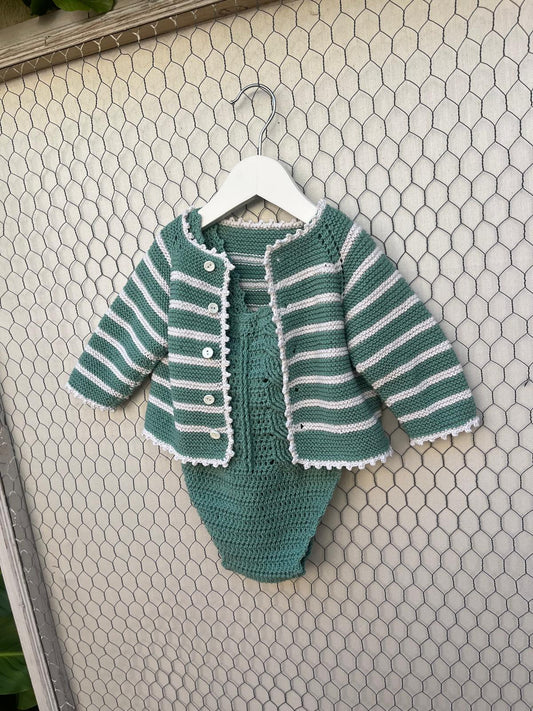 Conjunto de rayas verdes