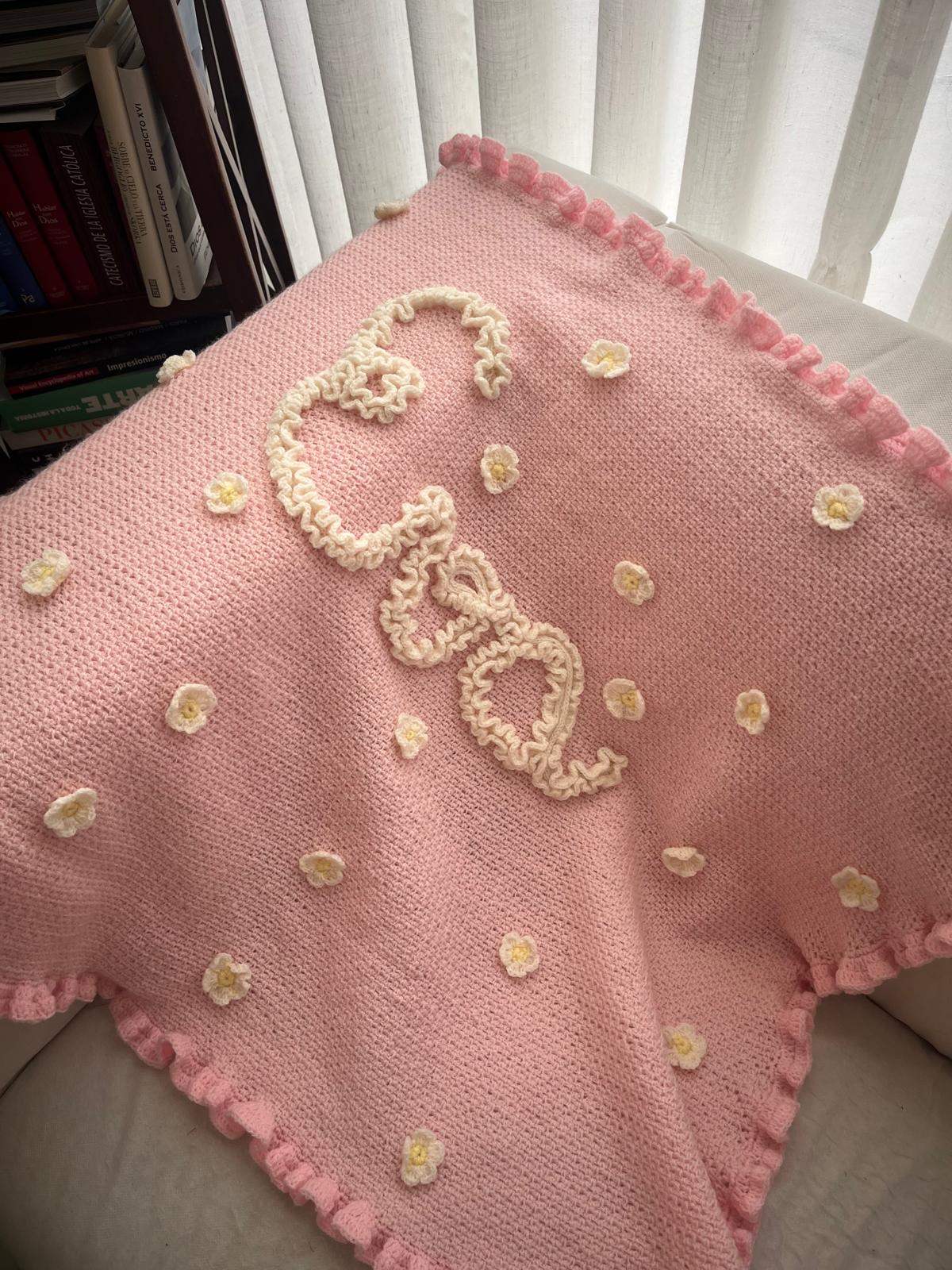 Flower blanket with name