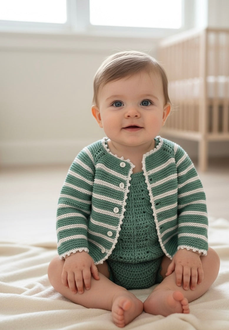 Conjunto de rayas verdes