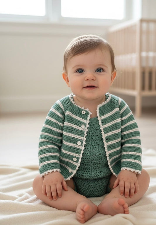 Conjunto de rayas verdes