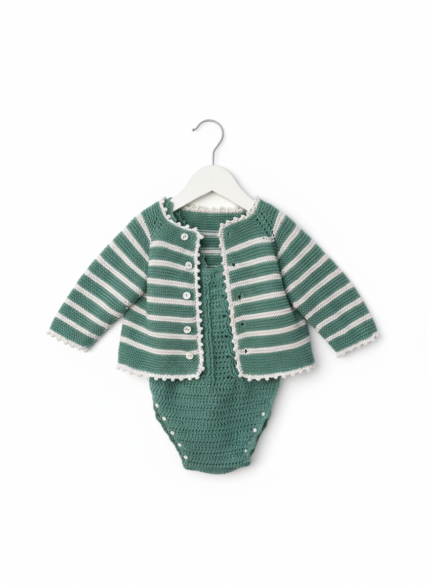 Conjunto de rayas verdes