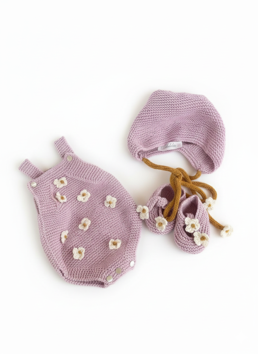 Conjunto rosa de flores