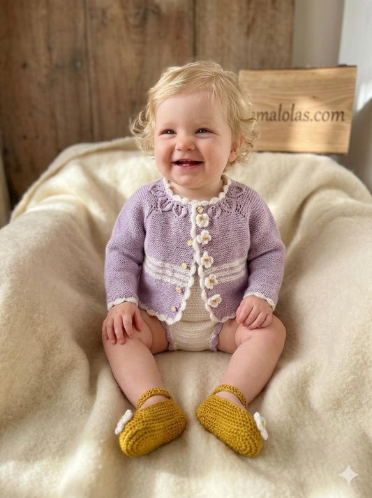 Conjunto malva y beige